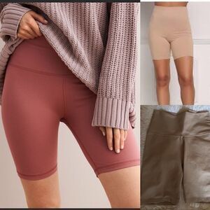 AERIE Nude Chill Play move thick spandex shorts